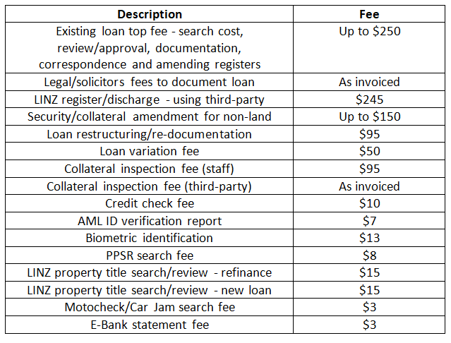 Additional fees